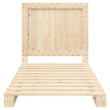 Bed Frame Natural Pine Solid Wood Single Durable Rectangular 3281533