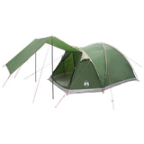 Cabin Tent with Roof Green 4-Person Polyester and Steel 42028579