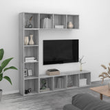 3 Piece Book/TV Cabinet Set Grey Sonoma 180x30x180 cm 3152714
