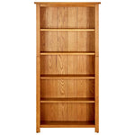 ZNTS 5-Tier Bookcase 70x22x140 cm Solid Oak Wood 331736