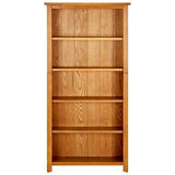 ZNTS 5-Tier Bookcase 70x22x140 cm Solid Oak Wood 331736