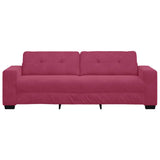 Sofa Wine Red 221 x 78 x 80 cm Fabric 4105138