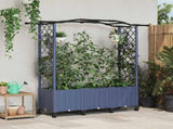 Raised Bed with Trellis and Roof Grey 164 x 40 x 144 cm PP 3423102