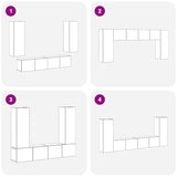 TV Cabinet Set Wall-mounted 4 pcs Black oak 160 x 30 x 30 cm 3393208