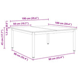 Coffee Table White 100 x 100 x 45 cm Solid Pine Wood 892770
