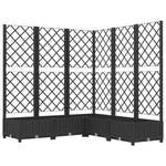 Garden Planter with Trellis Black 120x120x121.5 cm PP 318276
