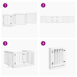 Dog Gate with Door Foldable 6 Panels White 300 cm Poplar Wood 352245