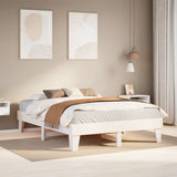 Bed Frame without Mattress White 140x200 cm Solid Wood Pine 855356
