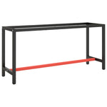 ZNTS Work Bench Frame Matte Black and Matte Red 170x50x79 cm Metal 151452