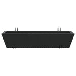 ZNTS Planters with hooks 2 pcs Black Poly Rattan 366404