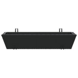 ZNTS Planters with hooks 2 pcs Black Poly Rattan 366404