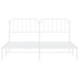 Metal Bed Frame without Mattress with Headboard White 183x213cm 373941