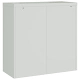 20114 Office Cabinet with 2 Doors Grey 90 cm Steel