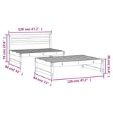 2 Piece Garden Lounge Set Black Solid Wood Pine 825727