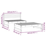 ZNTS 2 Piece Garden Lounge Set Black Solid Wood Pine 825727