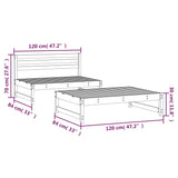 ZNTS 2 Piece Garden Lounge Set Black Solid Wood Pine 825727