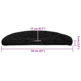 Stair Mats 20 pcs 56x17x3 cm Black Half Round 3365838