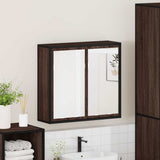 Bathroom Mirror Cabinet Brown Oak 65x20x60 cm Engineered Wood 849258