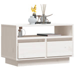 TV Cabinet White 60x35x37 cm Solid Wood Pine 813426