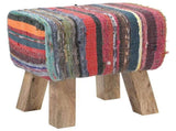 Bench 40 x 30 x 45 cm Real Leather Multicolour 42042103