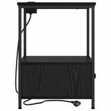 Bedside Cabinet 2 pcs Black Oak 42 x 41 x 56 cm Engineered Wood 859431