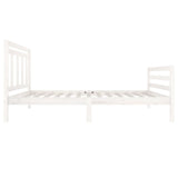 3100645 Bed Frame without Mattress White Solid Wood 100x200 cm
