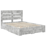 Bed Frame Concrete Grey 140 x 200 cm Engineered Wood 3411967