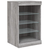 Sideboard with LED Lights Grey Sonoma 123x37x67 cm 3209084