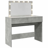 Dressing Table with LED Concrete Grey 100x40x120 cm 848209