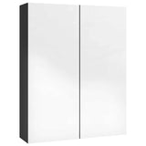 Bathroom Mirror Cabinet 60x15x75 cm MDF Shining Black 331524