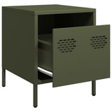 Bedside Cabinet Olive Green 35x39x43.5 cm Steel 851252