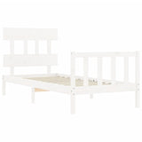 Bed Frame without Mattress White Single Solid Wood Pine 3193302