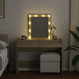 Dressing Table with LED Sonoma Oak 100x40x130 cm 848194