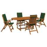 5-Piece Garden Dining Set Natural Solid Acacia Wood 3434487