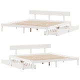 Bed Frame without Mattress White 180x200 cm Super King Solid Wood Pine 3301521