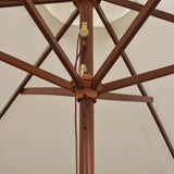 Garden Parasol 270x270 cm Wooden Pole Cream White 42962