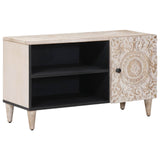 TV Cabinet with Shelf White 80 x 31.5 x 46 cm Solid Mango Wood 4018383