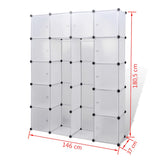 Modular Cabinet 14 Compartments White 37x146x180.5 cm 240500
