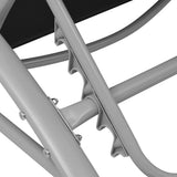 Sun Lounger Black Powder-Coated Aluminium Adjustable Foldable 42160