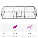 Dog Playpen 8 Panels Steel 80x60 cm Black 170572
