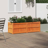 Garden Planter Wax Brown 150x50x50 cm Solid Wood Pine 837486