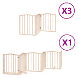 Dog Gate with Door Foldable 15 Panels 750 cm Poplar Wood 3155587