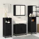 Bathroom Furniture Set 4 pcs Black Oak Engineered Wood 3402377