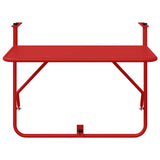 Hanging Balcony Table Folding Red 60 x 39 x 65 cm Steel 42008078