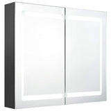 LED Bathroom Mirror Cabinet Grey 80x12x68 cm 326513