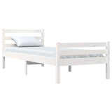 Bed Frame without Mattress White Solid Wood 100x200 cm 814810