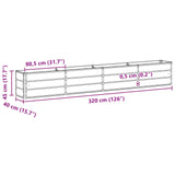 Planter Light Grey 320 x 40 x 45 cm Steel 42018138
