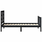 Bed Frame without Mattress Black Small Single Solid Wood Pine 3191935