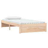 Bed Frame without Mattress White Solid Wood 100x200 cm 814940