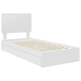 Storage Bed with Headboard White 90 x 200 cm Engineered Wood 3412721